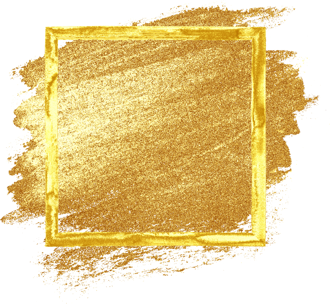 Golden Glitter Frame Background Cutout